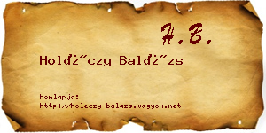 Holéczy Balázs névjegykártya