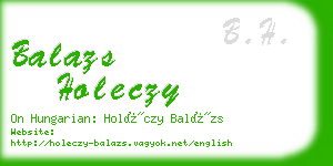 balazs holeczy business card